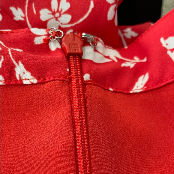 J. Crew Red Mini Skirt with White Floral Print - Picture 4 of 6